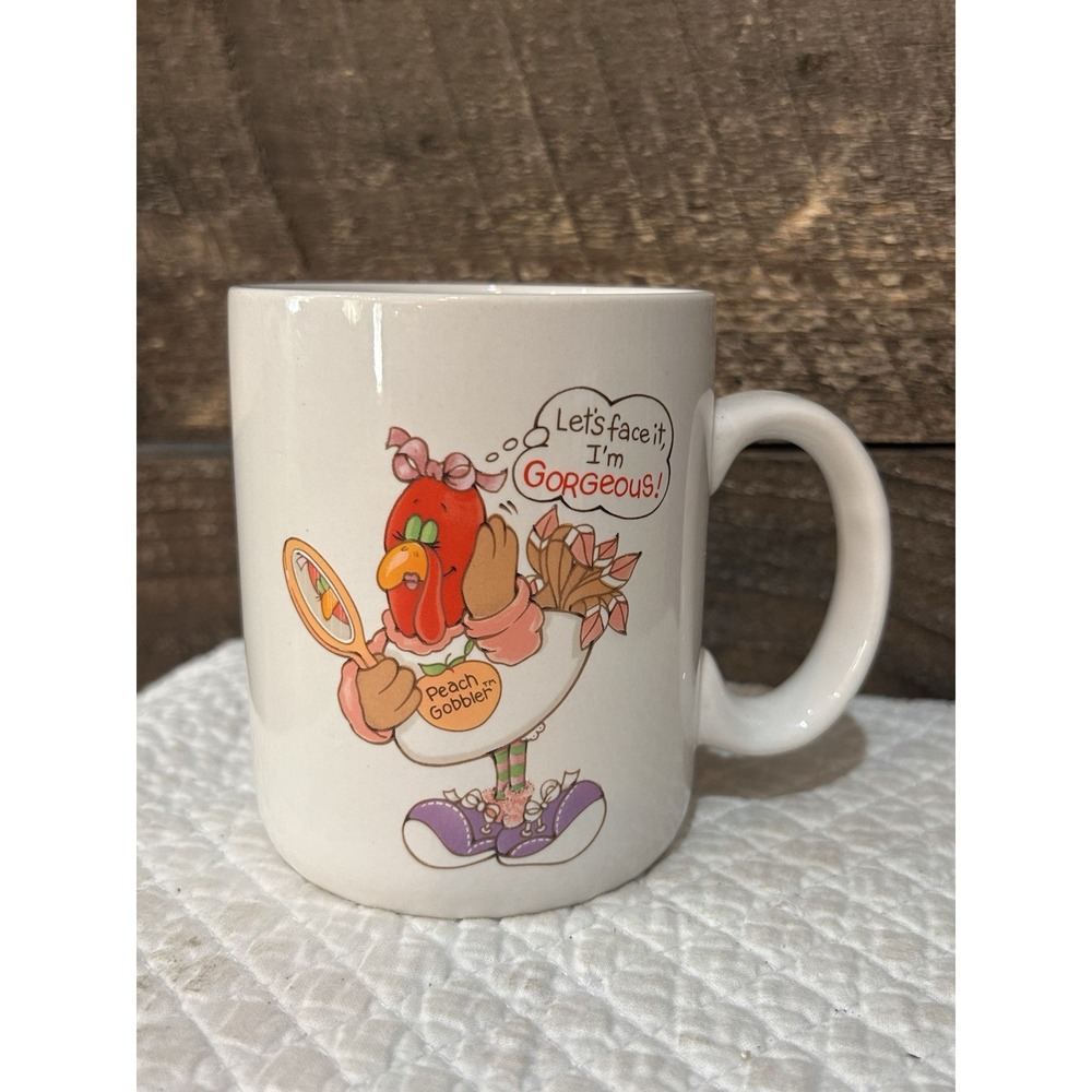 George Good Turkey Mug 1985 Lets Talk Turkey Let's Face It I'm Gorgeous VTG